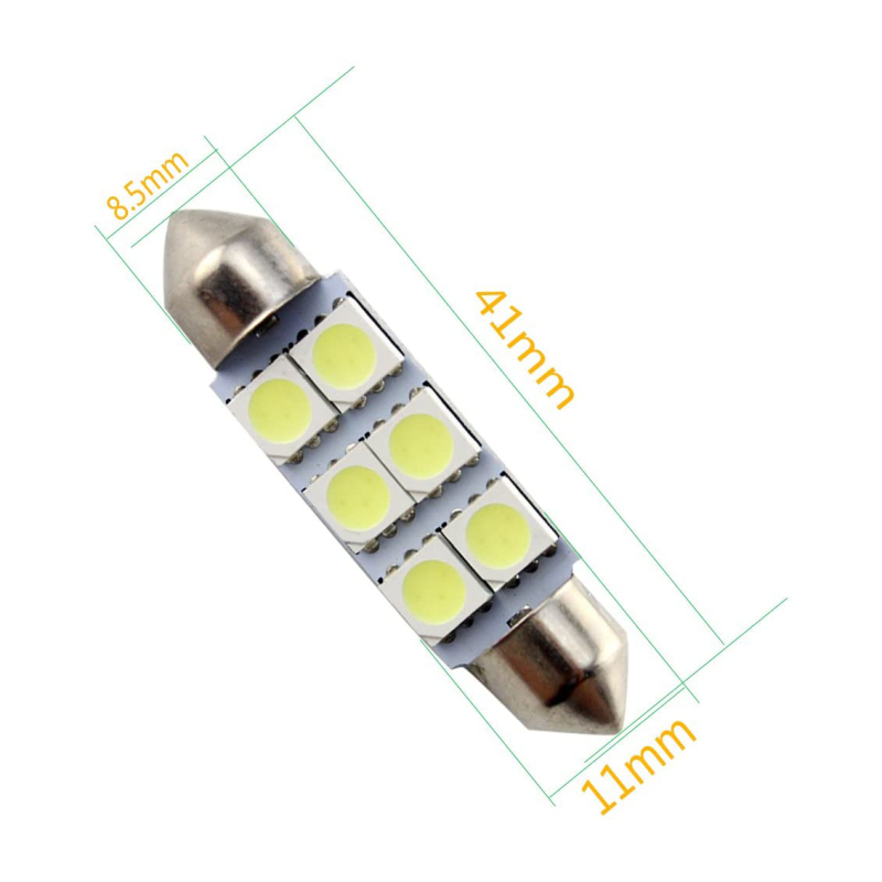 10x 31/36/39/41mm LED Festoon Light Bulbs for Car Map Light Door Lights