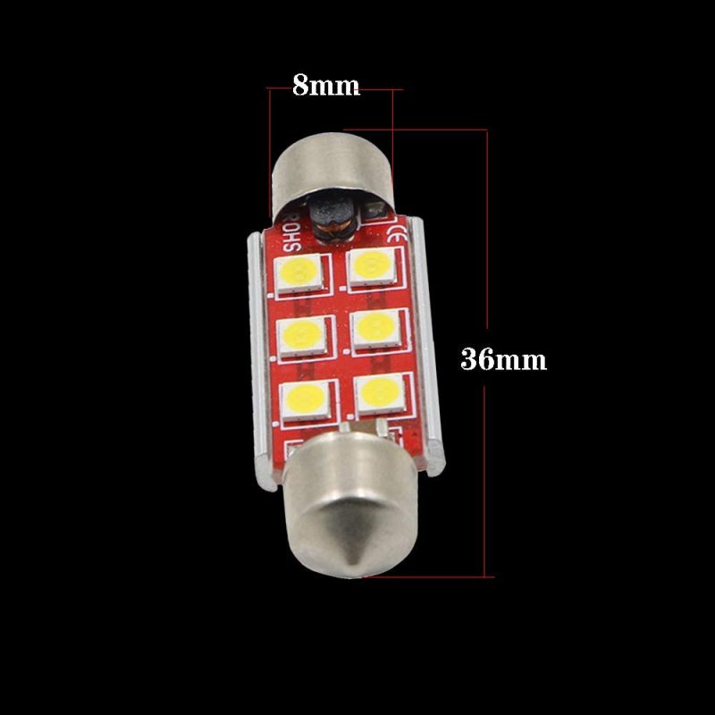 2x 41/39/36/31mm Festoon Canbus Error Free LED Bulbs for Interior Car Lights License Plate Dome Map Door Courtesy