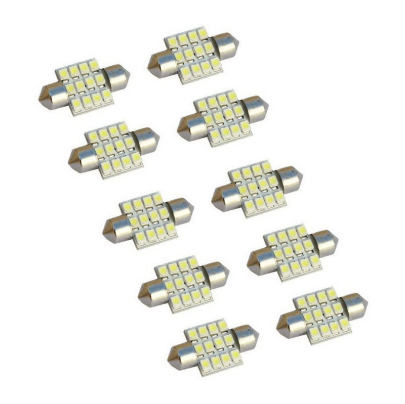 10x 41/39/36/31mm Festoon Dome Light LED Bulbs Interior Map Door Lamp