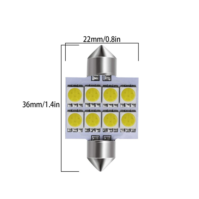 10x 31/36/39/41mm Festoon LED for Car Interior Light Map Dome License Plate Lights Lamps