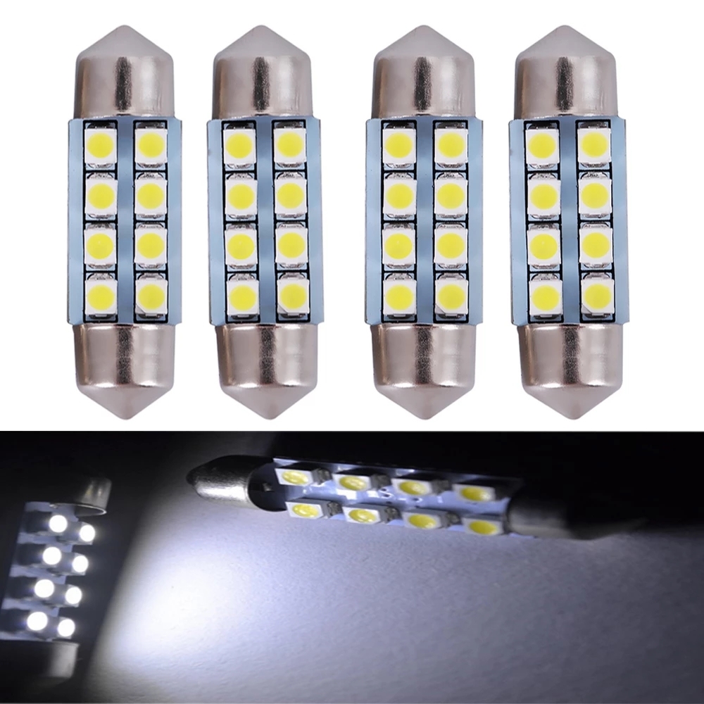 10x Car Interior 31/36/39/41mm 3528/1210 SMD 8LED Festoon LED Dome Lamp Bulb 12V