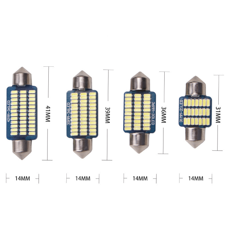 2x 31/36/39/41mm Festoon LED Bulbs Error Free LED Interior Lights Dome Map Lights Bulbs