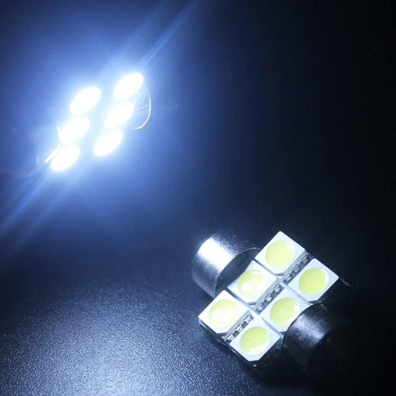 10x 31/36/39/41mm LED Festoon Light Bulbs for Car Map Light Door Lights