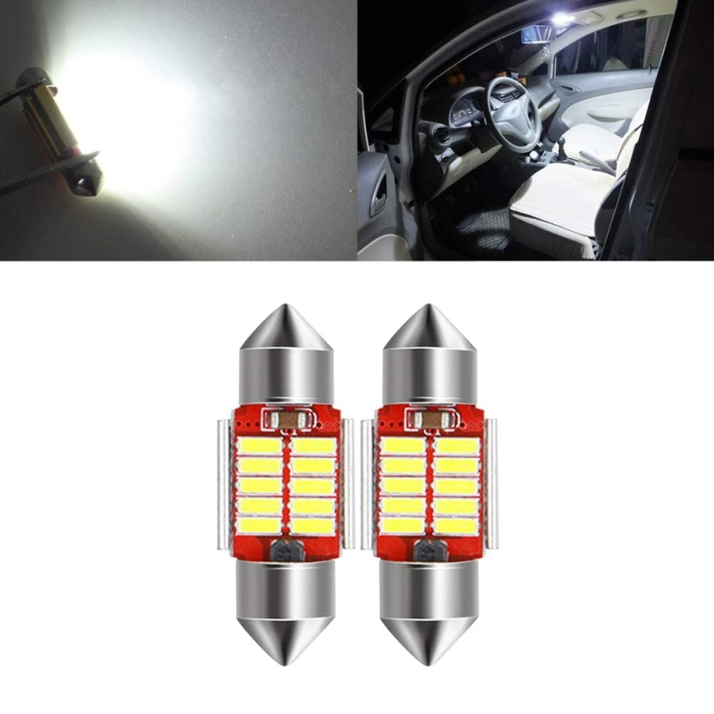 2x 31/36/39/41mm Festoon LED Interior Light Bulbs for Map Dome License Plate Lights Lamps