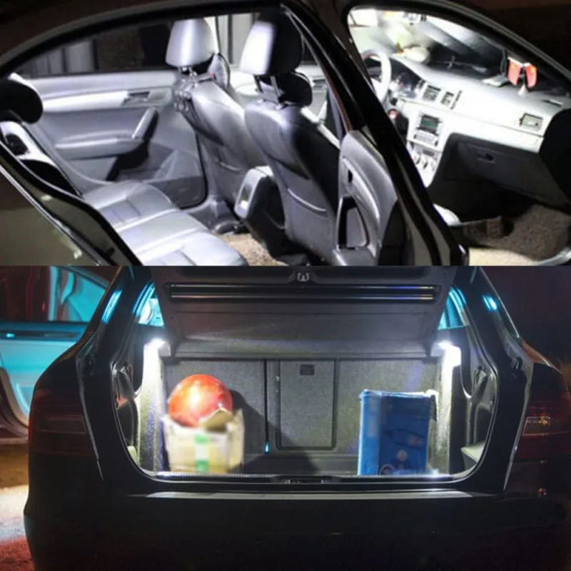 2x Led Panel Dome Light Lamp Auto Car Reading Interior Lamp DC 12V With T10 / BA9S / Festoon Adapters