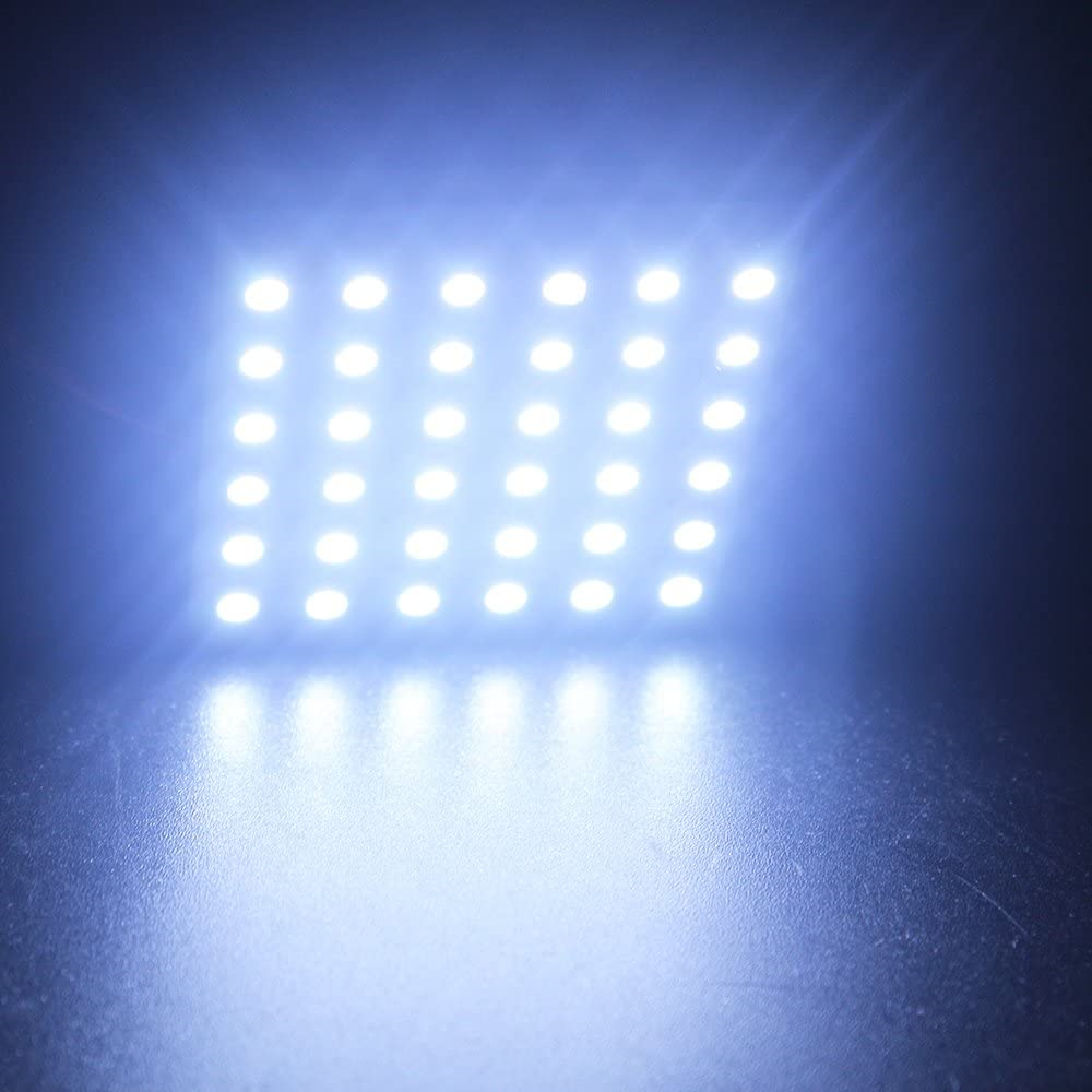 2x 1210 3528 36SMD Led Panel Dome Light Bulbs Auto Car Interior Reading Trunk Light DC 12V with T10 / BA9S / Festoon Adapters