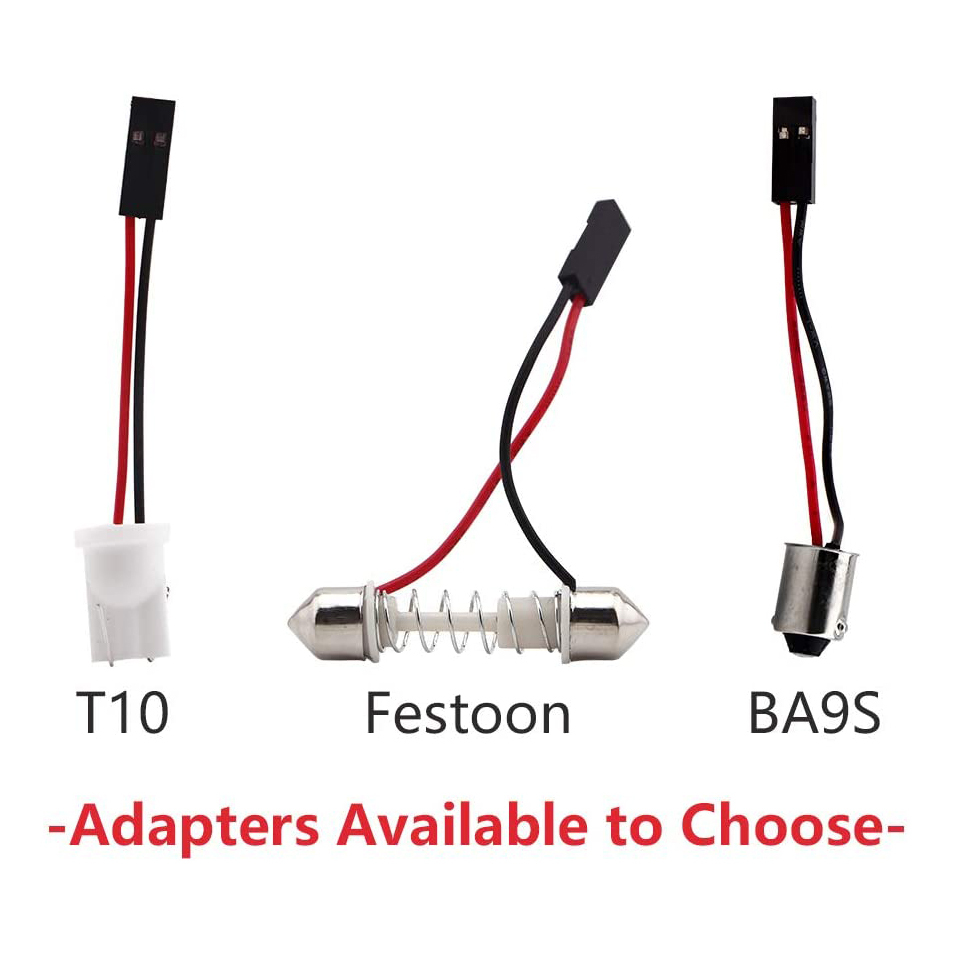 2x 5730 15SMD Led Panel Dome Light Lamp Car Map Light DC 12V with T10 / BA9S / Festoon Adapters