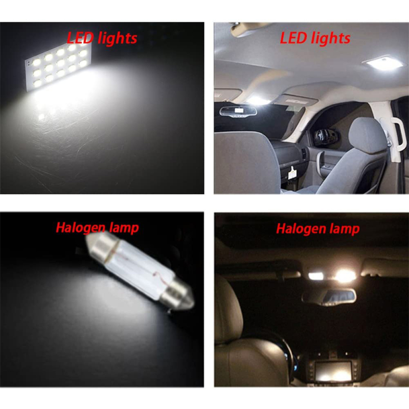 2x 1210 15SMD LED Panel Dome Light Auto Car Reading Lamp Roof Ceiling Interior Bulb with T10 / BA9S / Festoon Adapters