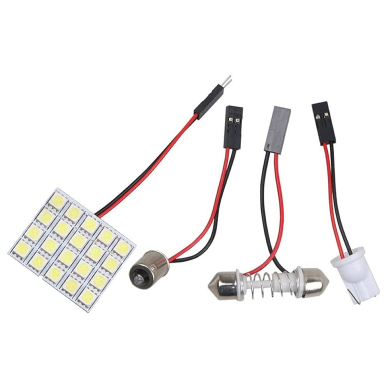 2x 5050 20SMD LED Panel Dome Map Door Trunk Car Interior Reading Light Roof Ceiling Lamp T10 / BA9S / Festoon