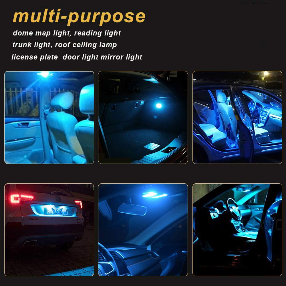 4X Led Dome Panel Light Bulb for Car Trucks Dome Map Reading Roof Ceiling with BA9S T10 Festoon Adapter