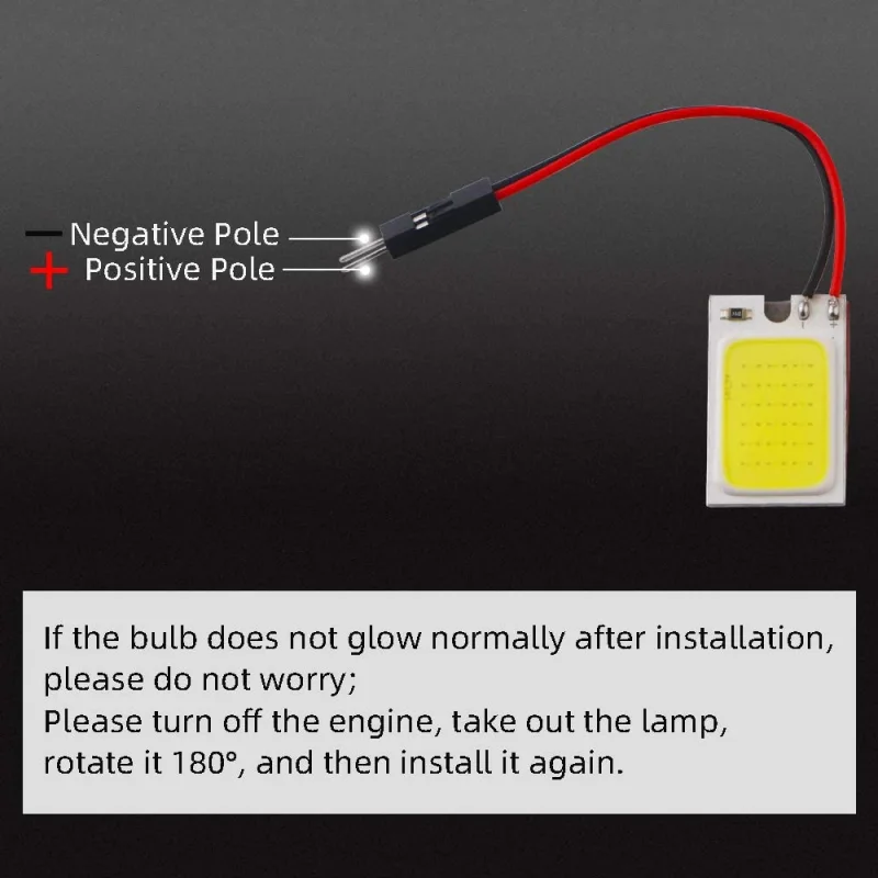 2x Led Interior Car Lights Panel Dome Lamp DC-12V Reading Light with T10 /BA9S/ Festoon Adapters