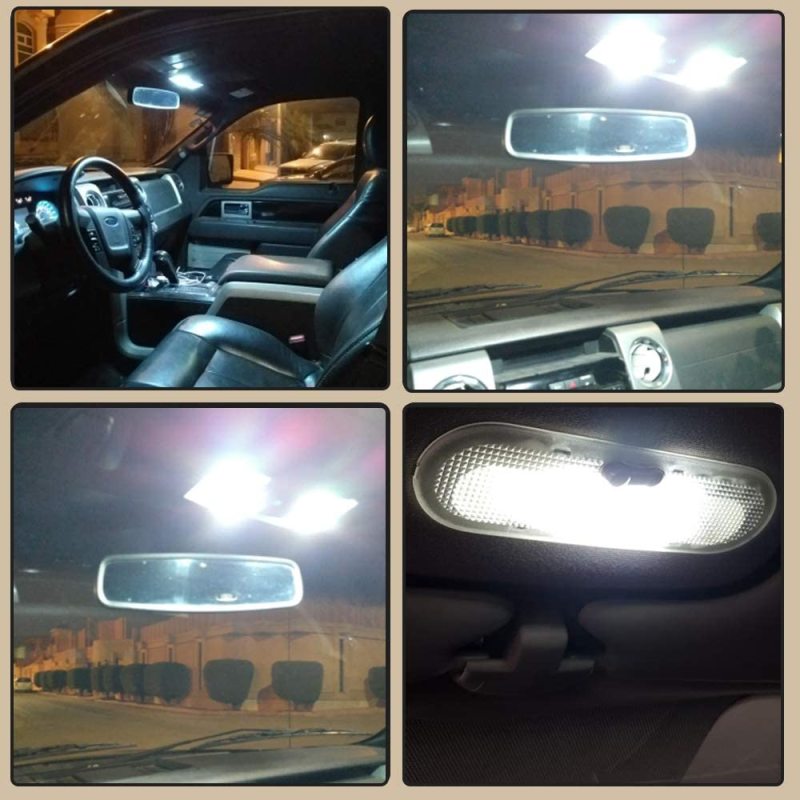 4x Car Interior LED Dome Lights Reading Door Bulbs Panel Lights with T10 BA9S C5W Adapter