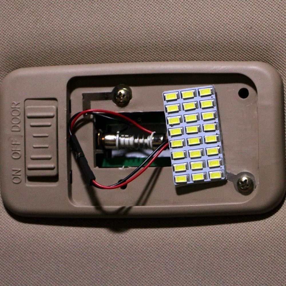 2x 5730 24SMD Led Panel Dome Light Auto Car Reading Map Light Bulb DC 12V With T10 / BA9S / Festoon Adapters