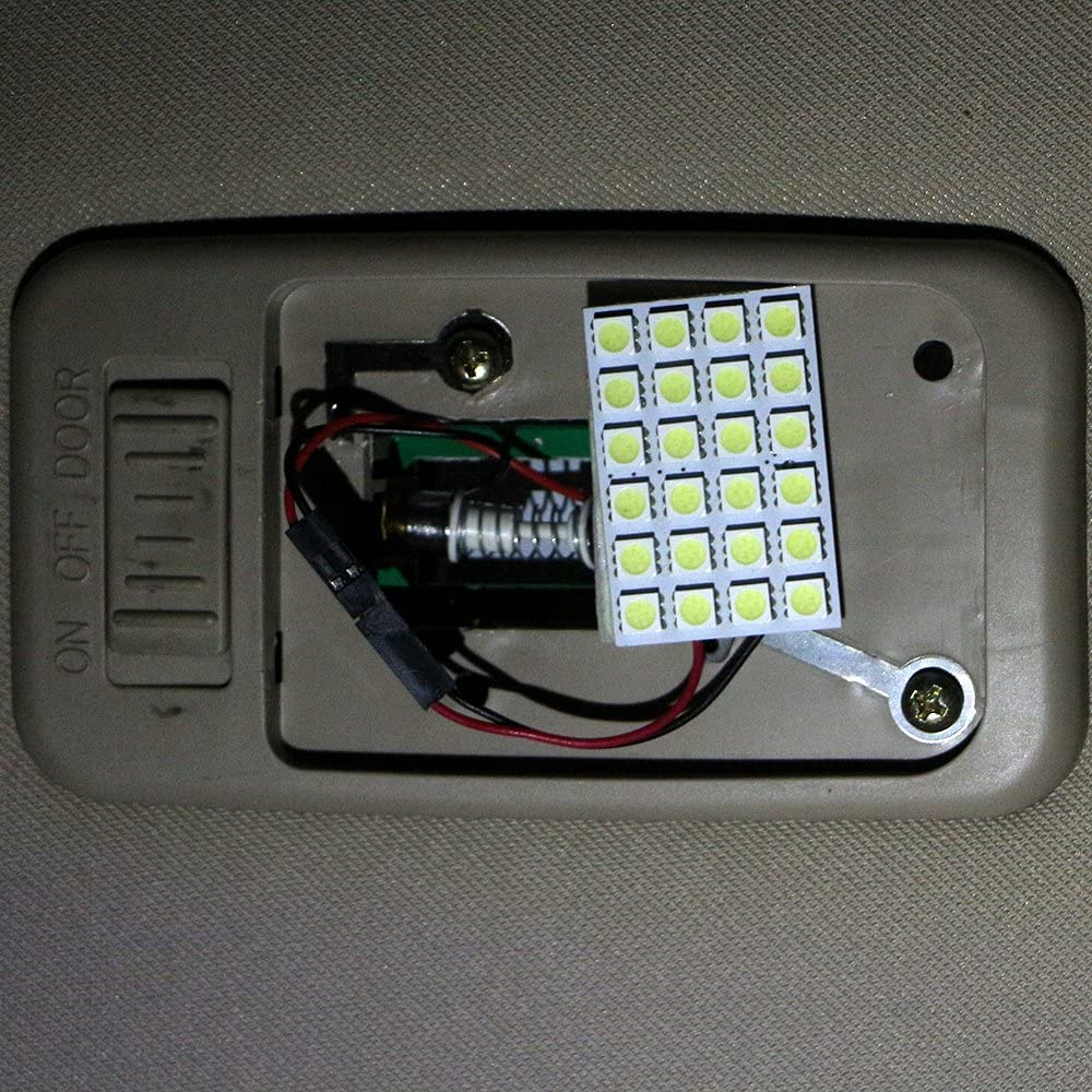 2x 5050 24SMD Led Panel Dome Light Lamp Auto Car Reading Interior Lamp DC 12V With T10 / BA9S / Festoon Adapters