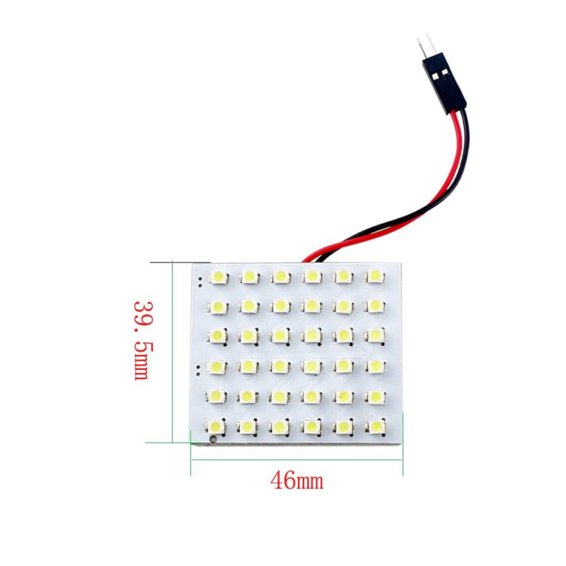 2x 1210 3528 36SMD Led Panel Dome Light Bulbs Auto Car Interior Reading Trunk Light DC 12V with T10 / BA9S / Festoon Adapters