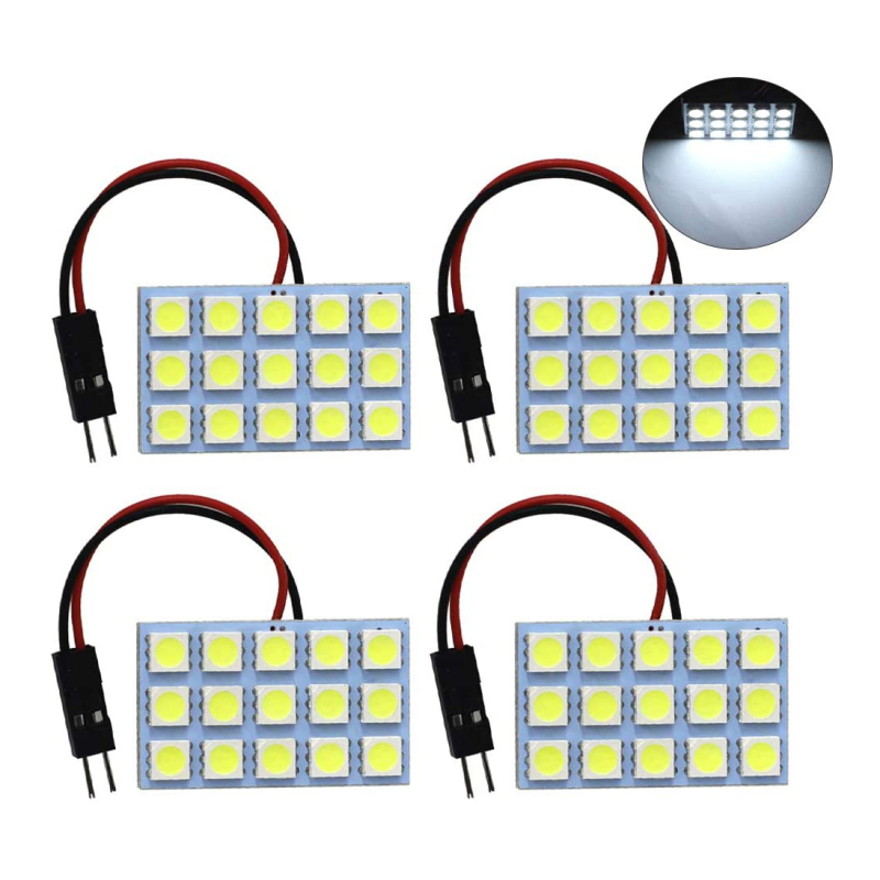 4x Car Interior LED Dome Lights Reading Door Bulbs Panel Lights with T10 BA9S C5W Adapter