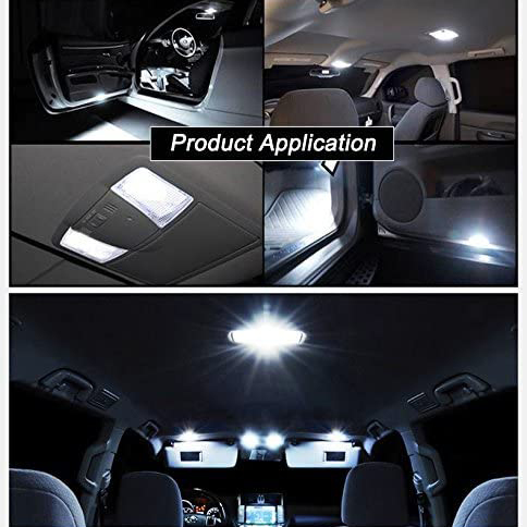 4X Led Dome Panel Light Bulb for Car Trucks Dome Map Reading Roof Ceiling with BA9S T10 Festoon Adapter