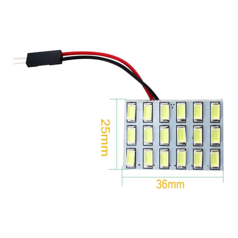 2x 5730 18SMD Led Panel Dome Light Car Map Light DC 12V with T10 / BA9S / Festoon Adapters