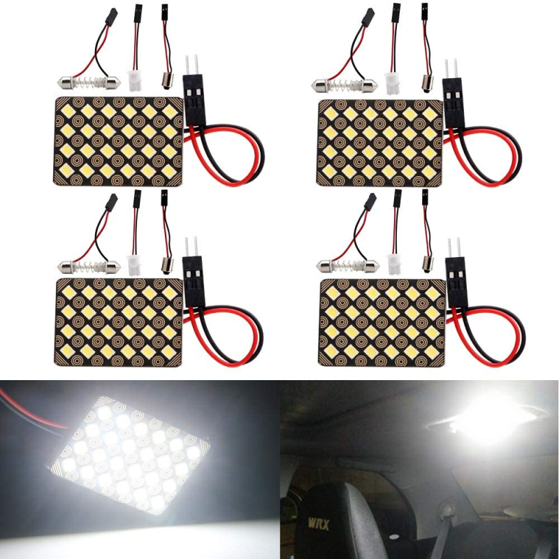 2x 2835 12/24/48SMD Led Panel Dome Light Lamp with T10 /BA9S/ Festoon Adapters