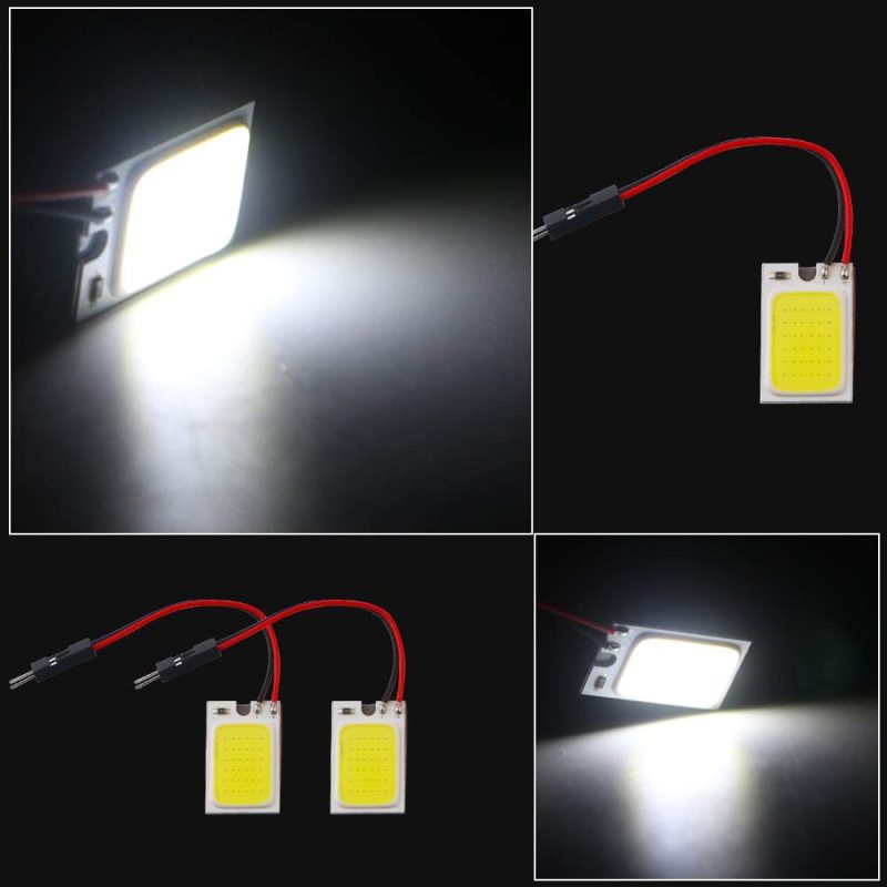 2x Led Interior Car Lights Panel Dome Lamp DC-12V Reading Light with T10 /BA9S/ Festoon Adapters