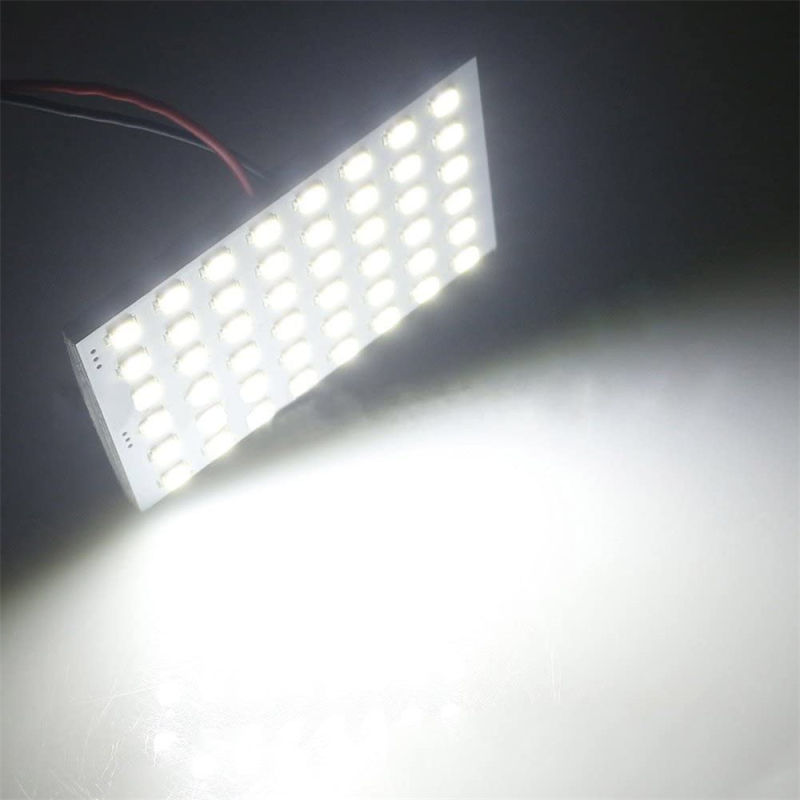 2x 1210 48SMD LED Panel Dome Light Auto Interior Reading Plate Lamp Roof Ceiling Bulb with T10 / BA9S / Festoon Adapters 12V