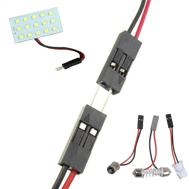 2x 1210 15SMD LED Panel Dome Light Auto Car Reading Lamp Roof Ceiling Interior Bulb with T10 / BA9S / Festoon Adapters