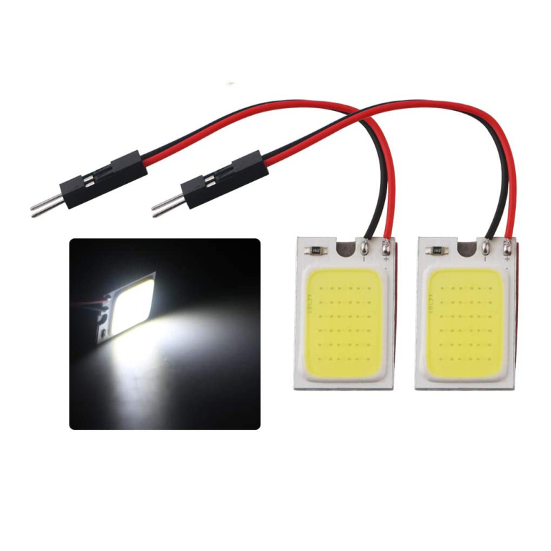 2x Led Interior Car Lights Panel Dome Lamp DC-12V Reading Light with T10 /BA9S/ Festoon Adapters