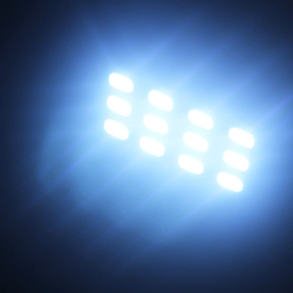 2x 5730 12SMD Led Panel Dome Light Bulb Car Reading Map Lights DC 12V with T10 / BA9S / Festoon Adapters