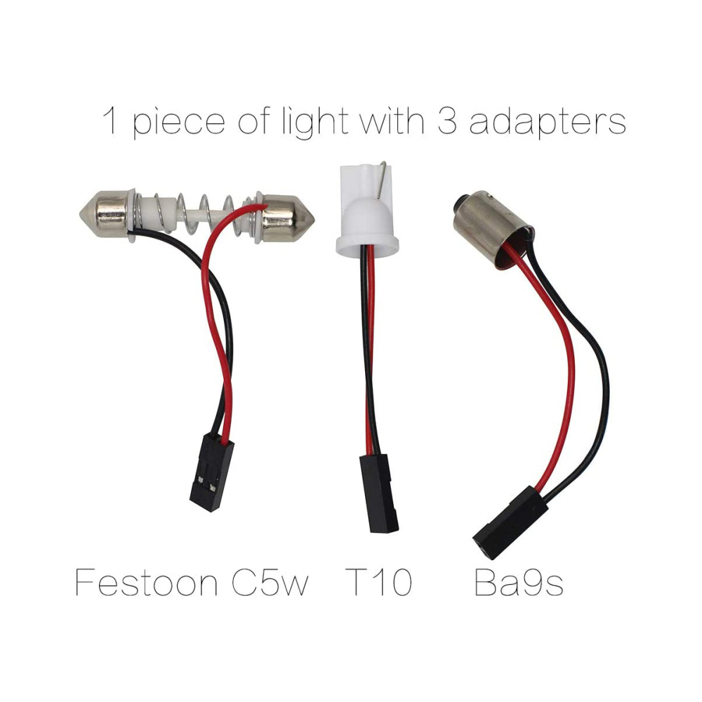 4x Car Interior LED Dome Lights Reading Door Bulbs Panel Lights with T10 BA9S C5W Adapter