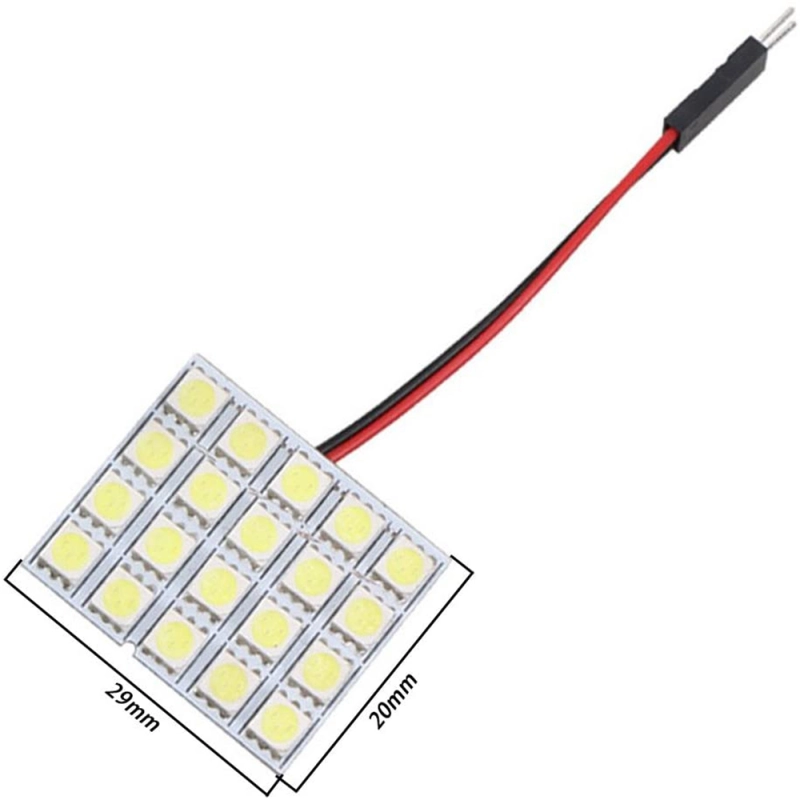 2x 5050 20SMD LED Panel Dome Map Door Trunk Car Interior Reading Light Roof Ceiling Lamp T10 / BA9S / Festoon