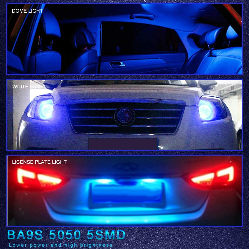 20x Car Door Light BA9S T4W 182 145 Marker Lamp Auto Led License Plate Bulb Tail Light Wedge Lamp