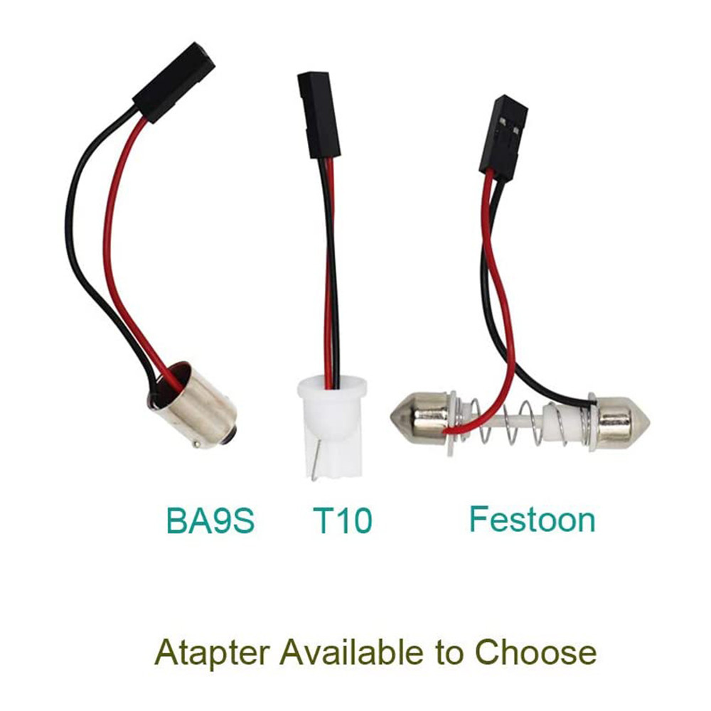 4x 5050 6SMD LED Panel Dome Lamp Reading Roof Ceiling Interior Wired Lamp with T10 / BA9S / Festoon Adapters