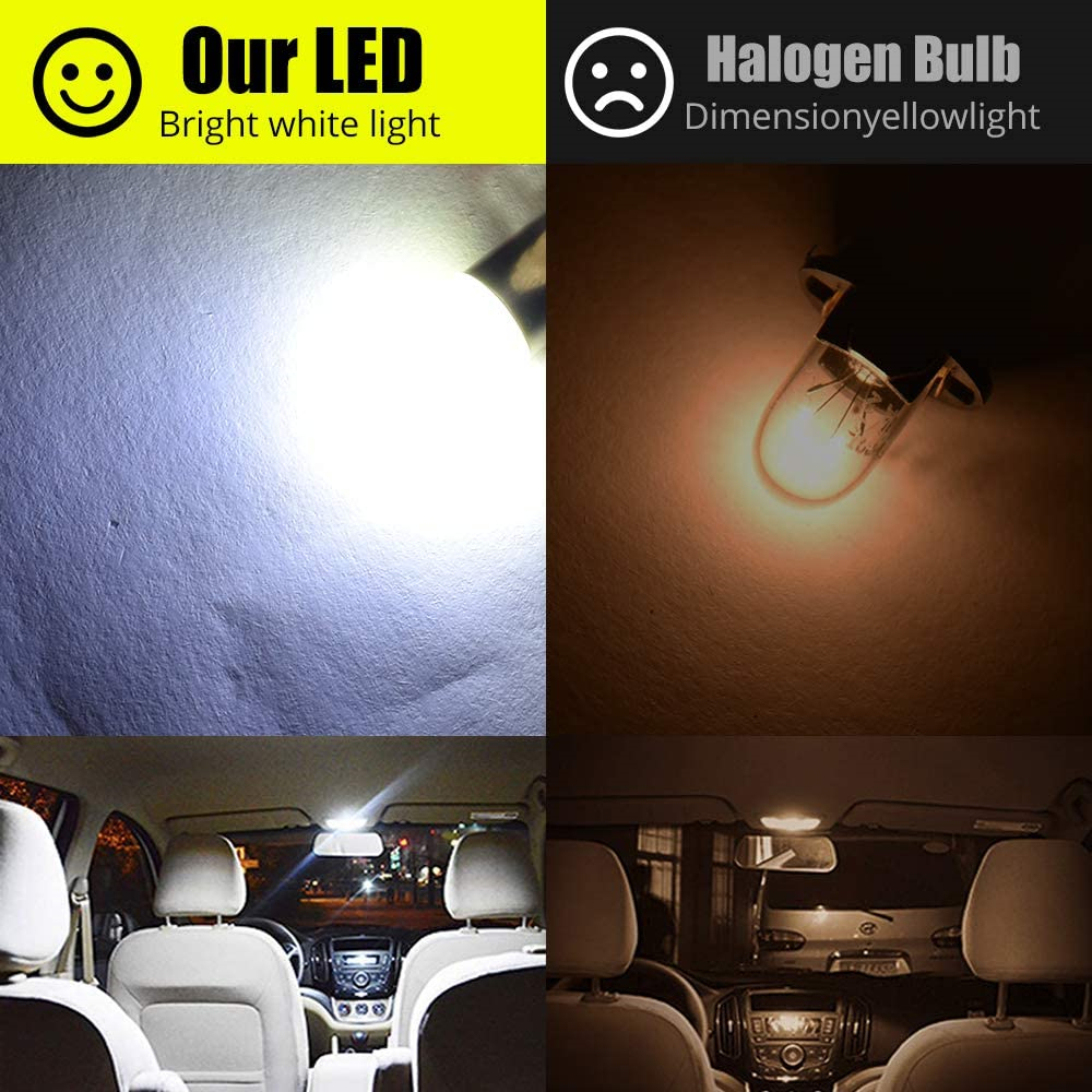 10x Mini 3D BA9S BA9 T4W 53 57 1895 64111 LED Bulbs for License Plate Side Door Interior Map Dome Parking City Dashboard Light