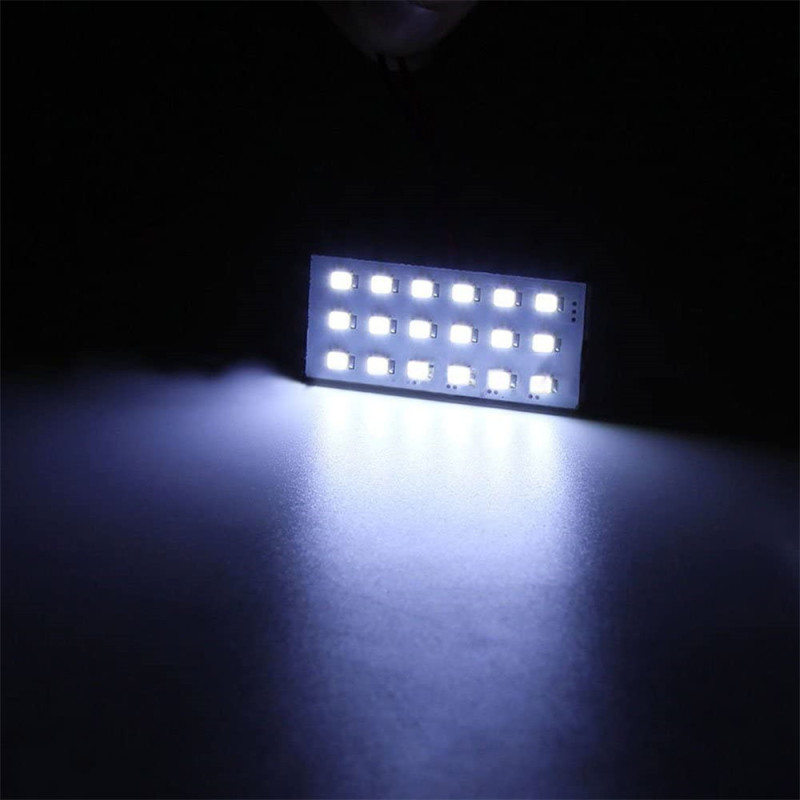 2x 1210 18SMD LED Panel Dome Light Car Interior Reading Lamp Bulb With T10 / BA9S / Festoon Adapters