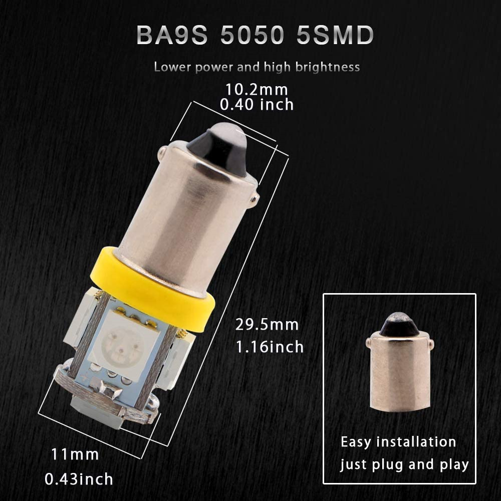 20x Car Door Light BA9S T4W 182 145 Marker Lamp Auto Led License Plate Bulb Tail Light Wedge Lamp