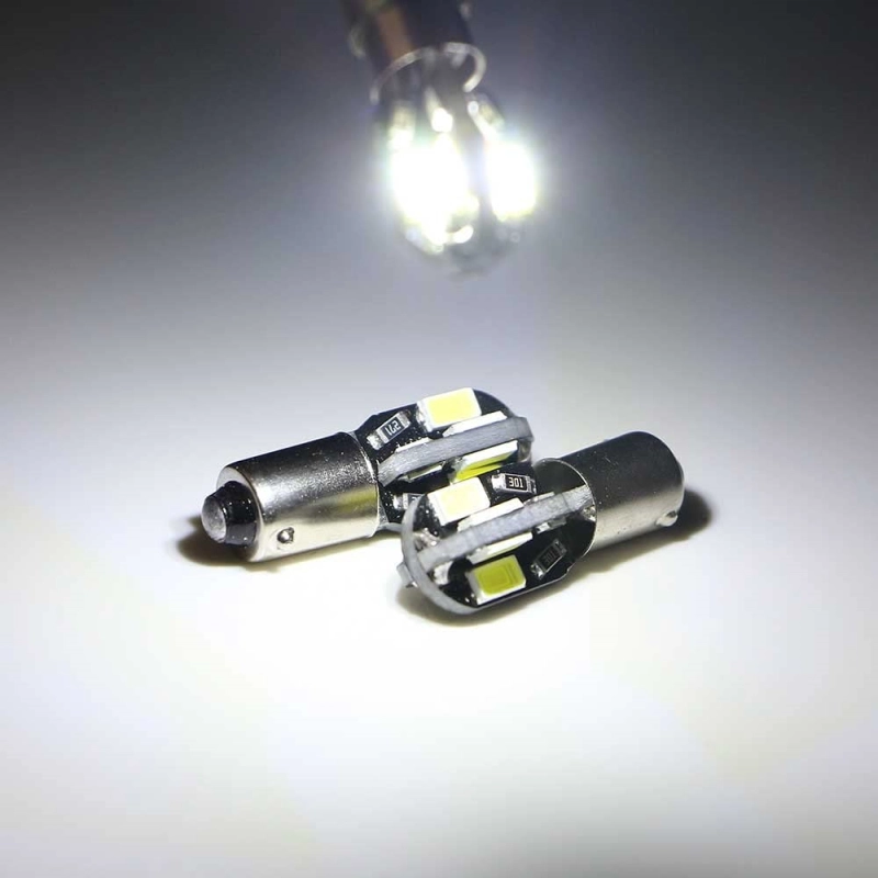 10x LED BA9S 6253 64111 T11 T4W Bulbs Map Door Dome Light Bulb License Plate Lamp