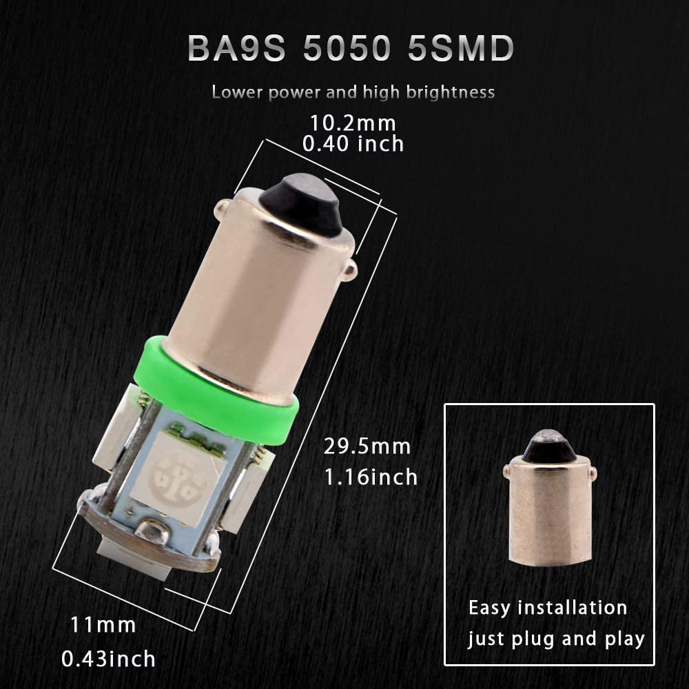 20x Car Door Light BA9S T4W 182 145 Marker Lamp Auto Led License Plate Bulb Tail Light Wedge Lamp