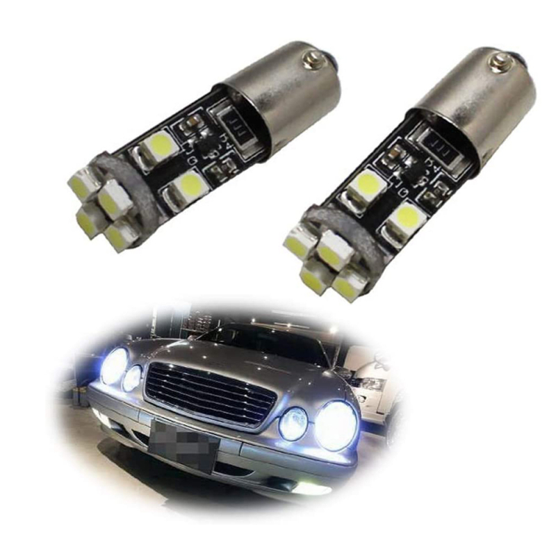2x Error Free BA9 64132 H6W LED Bulbs Compatible With European Cars Parking Lights