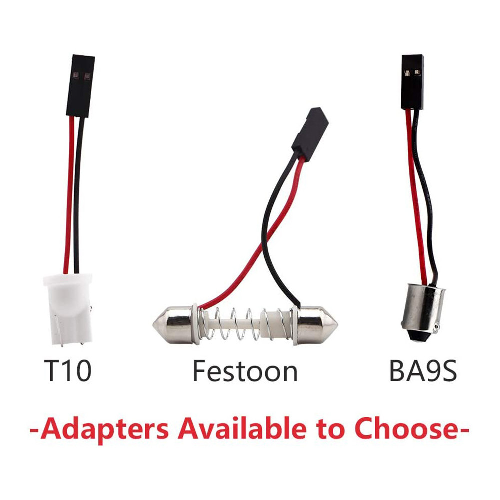 2x 1210 24SMD Led Panel Dome Light Bulbs Auto Car Interior Reading Trunk Light DC 12V with T10 / BA9S / Festoon Adapters