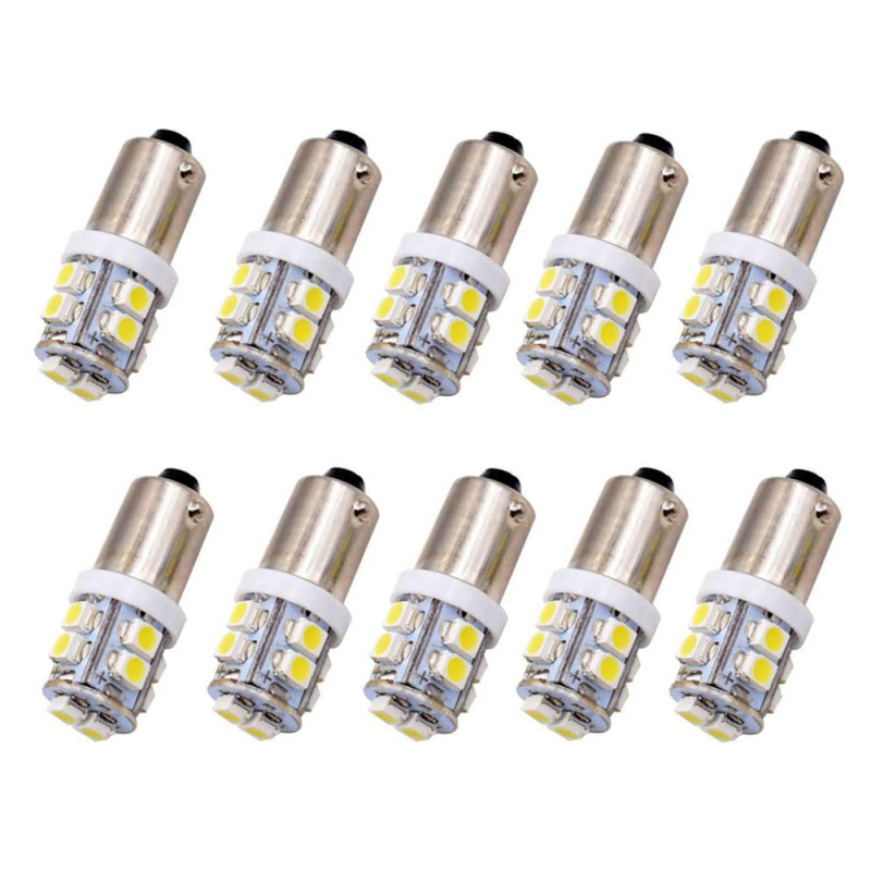 10x BA9S LED Bulbs 1445 17053 for Car Interior Dome Door Map Light Bayonet Single Contact Base