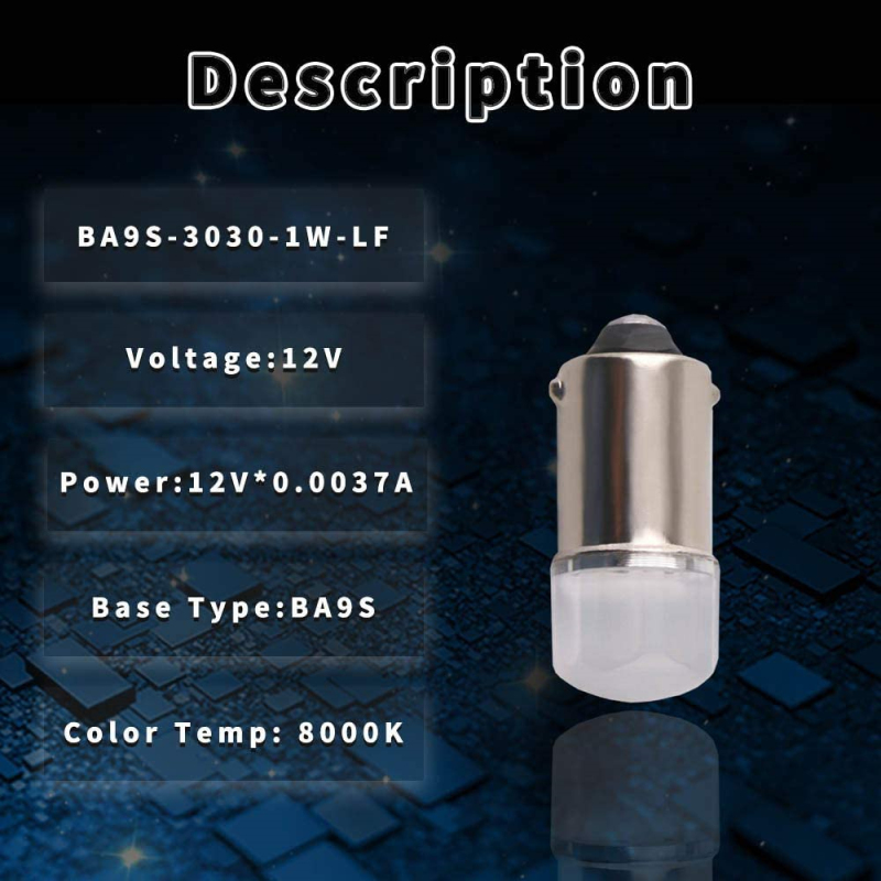 10x Ceramics BA9 BA9S 53 57 1895 64111 T4W Led Bulbs  for Car Exterior Marker Indicator Interior Reverse Side Corner Light