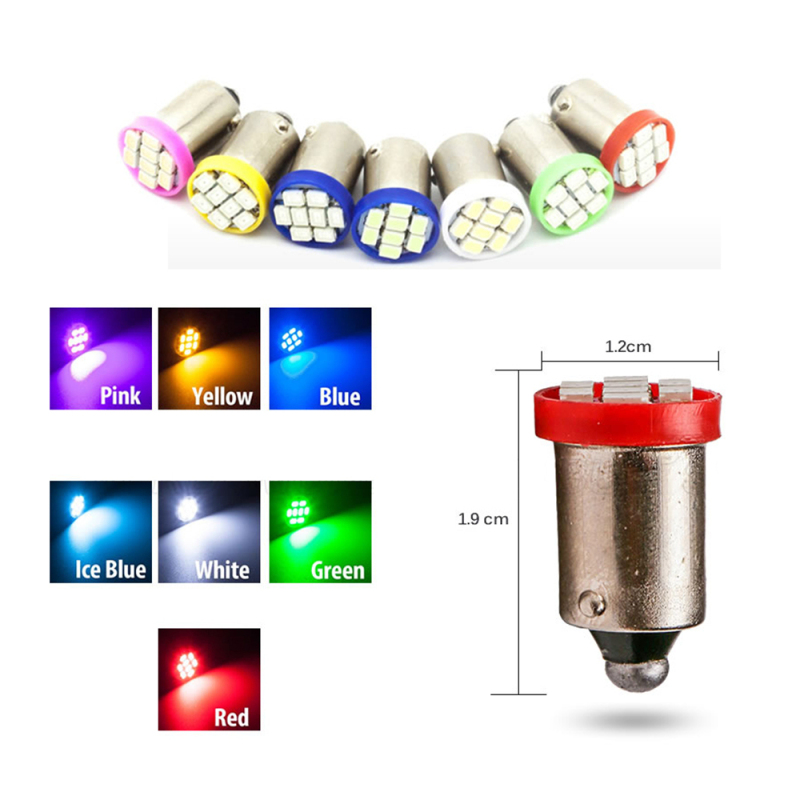 10x T11 T4W BA9S H6W 3886X 1895 1206 8SMD Pinball LED/Toy Vehicles/Battery Car Light Bulbs