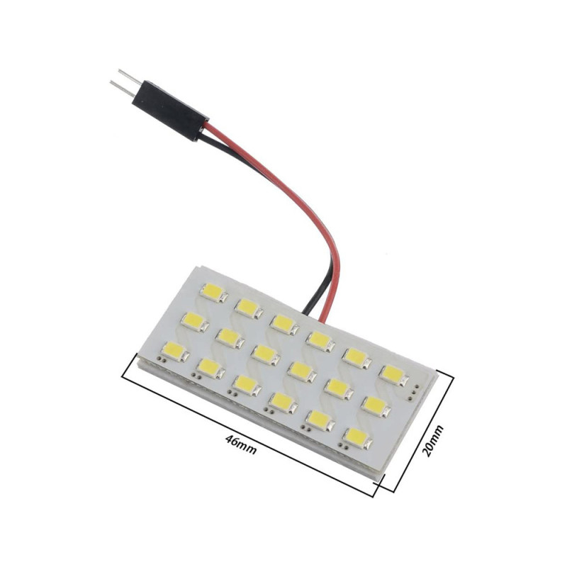 2x 1210 18SMD LED Panel Dome Light Car Interior Reading Lamp Bulb With T10 / BA9S / Festoon Adapters