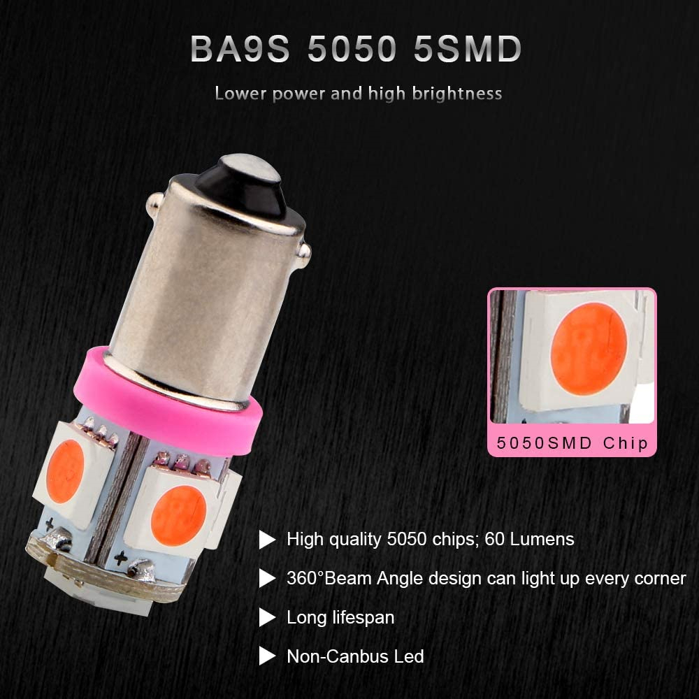 20x Car Door Light BA9S T4W 182 145 Marker Lamp Auto Led License Plate Bulb Tail Light Wedge Lamp