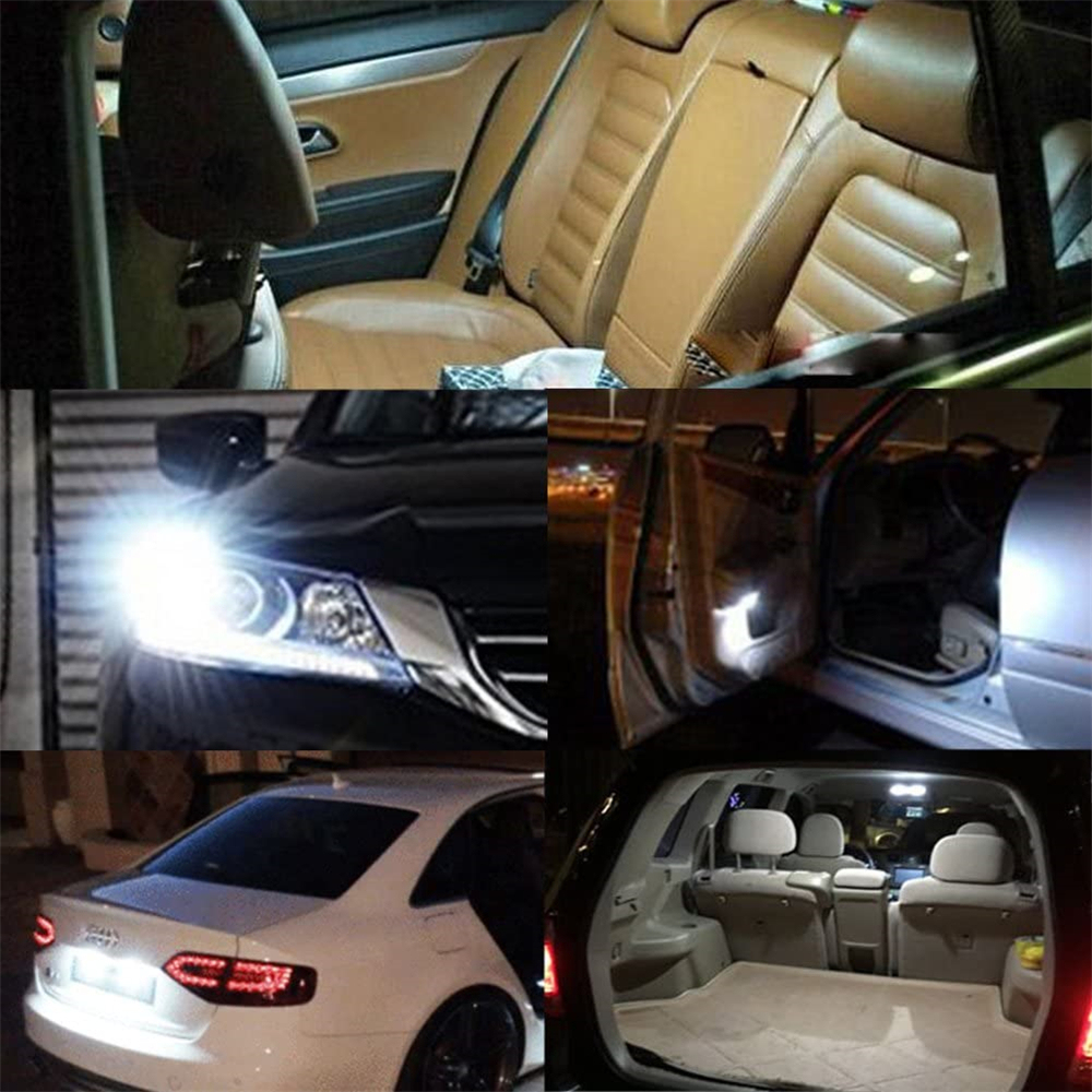 4x Canbus BA9s LED Bulb BA9S H6W T4W Parking Light Backup Reversing Side Light Bulb Error Free White Light Bulb