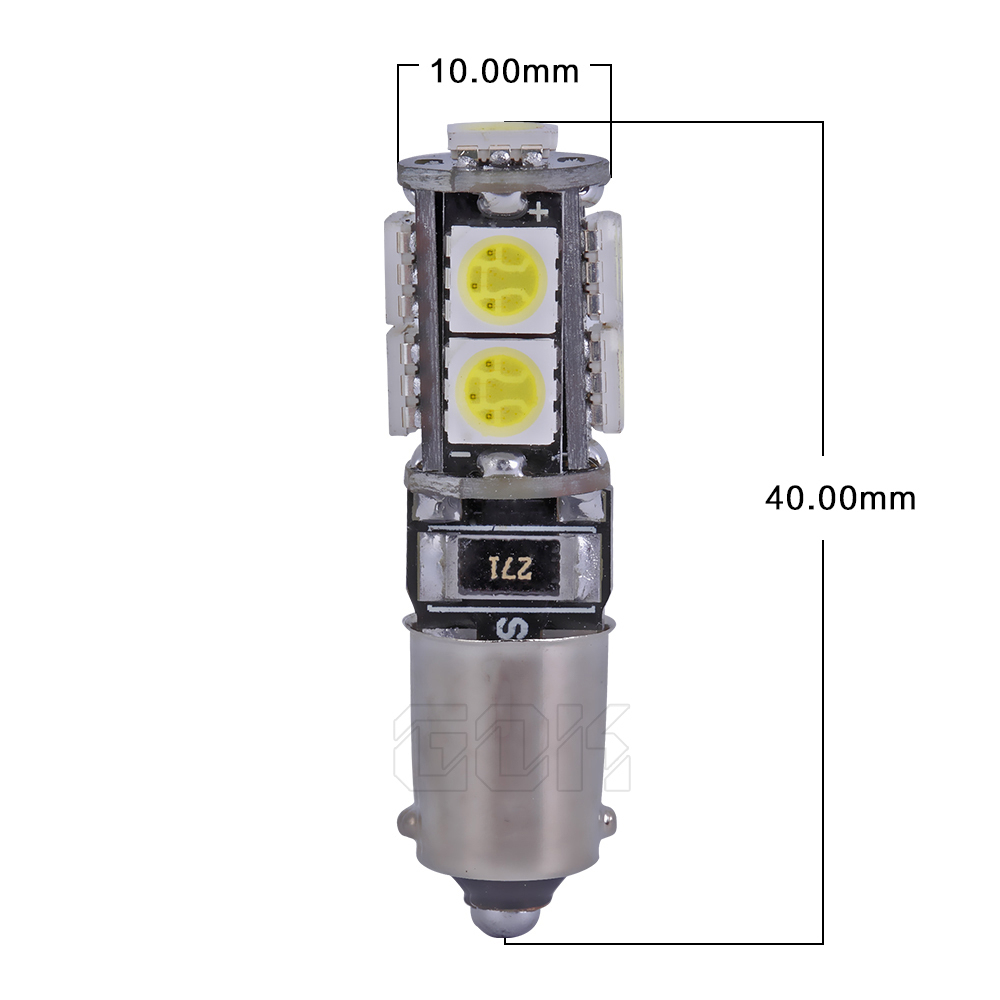 10x Led Canbus BA9S LED Light T4W H6W Bulb for Car Indicators Interior Lighting