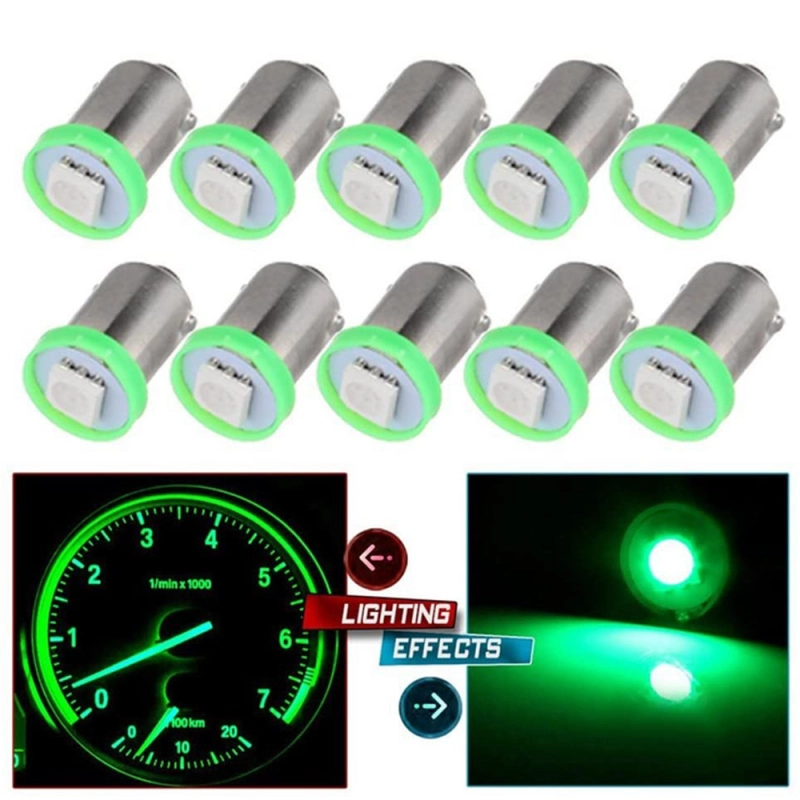 10x BA9S 5050 1SMD Canbus Error Free Interior Dome Auto Instrument Panel Light Bulb