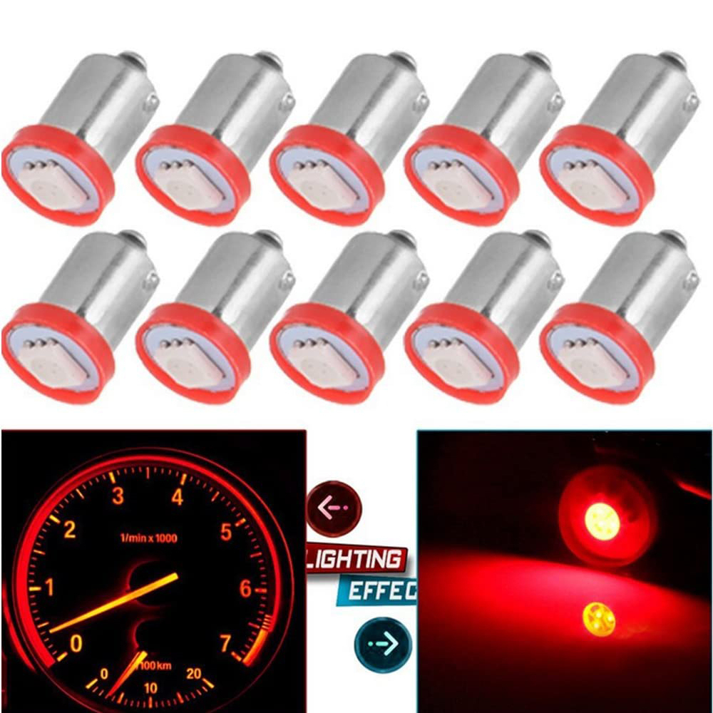 10x BA9S 5050 1SMD Canbus Error Free Interior Dome Auto Instrument Panel Light Bulb