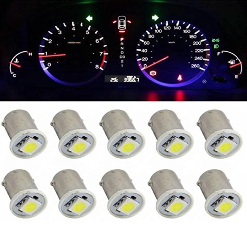 10x BA9S 5050 1SMD Canbus Error Free Interior Dome Auto Instrument Panel Light Bulb