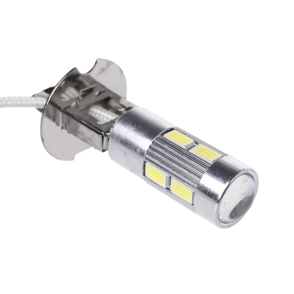 Car H3 H1 LED Fog Light 5630 10-SMD DRL Daytime Running Bulbs with Lens Lights Lamp